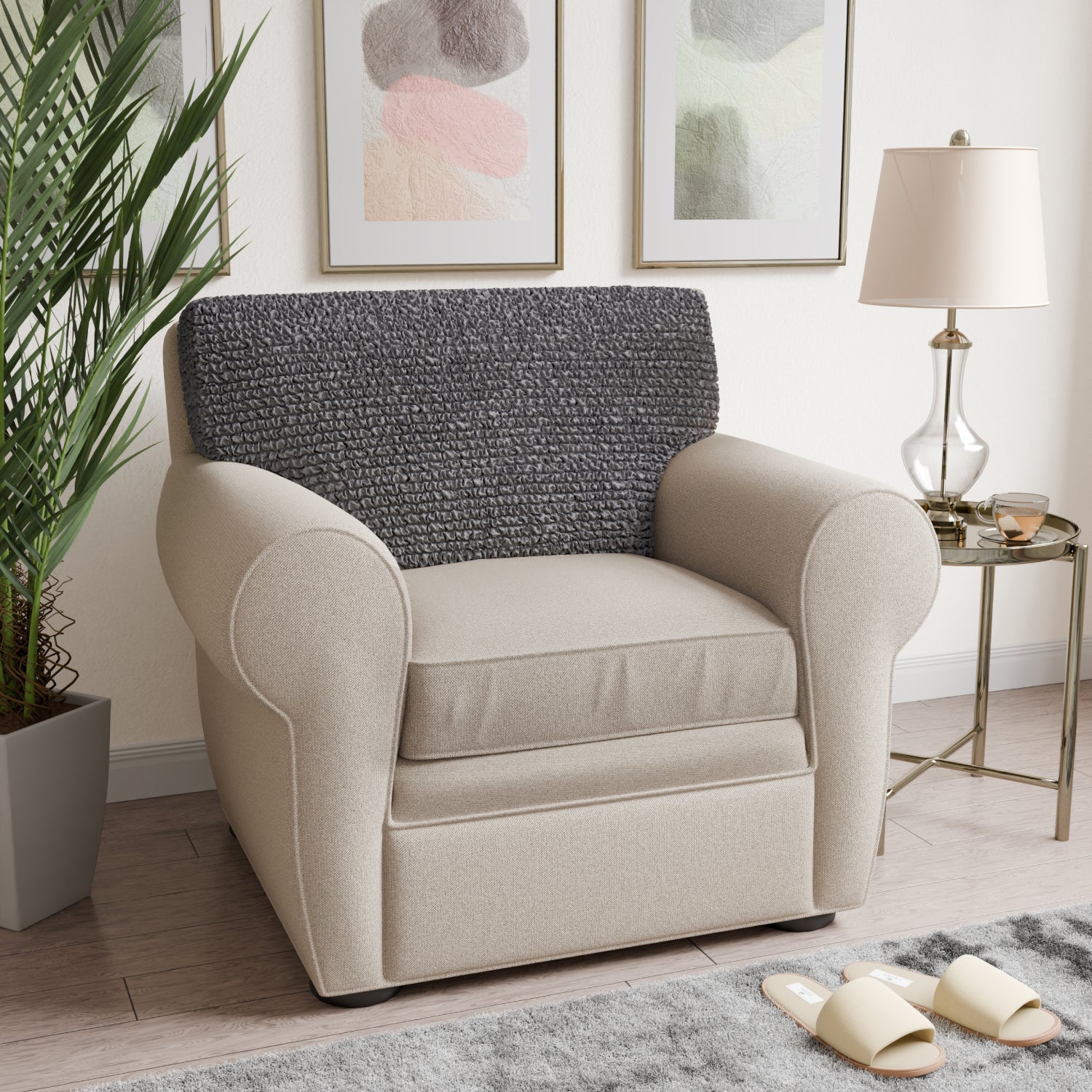 Dark Grey Seat Cushion Cover, Microfibra Collection