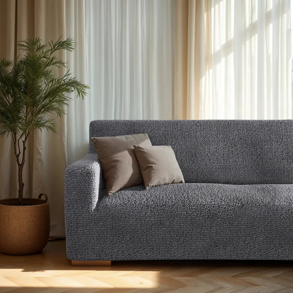 Dark Grey Sofa 4 Seater Slipcover, Microfibra Collection