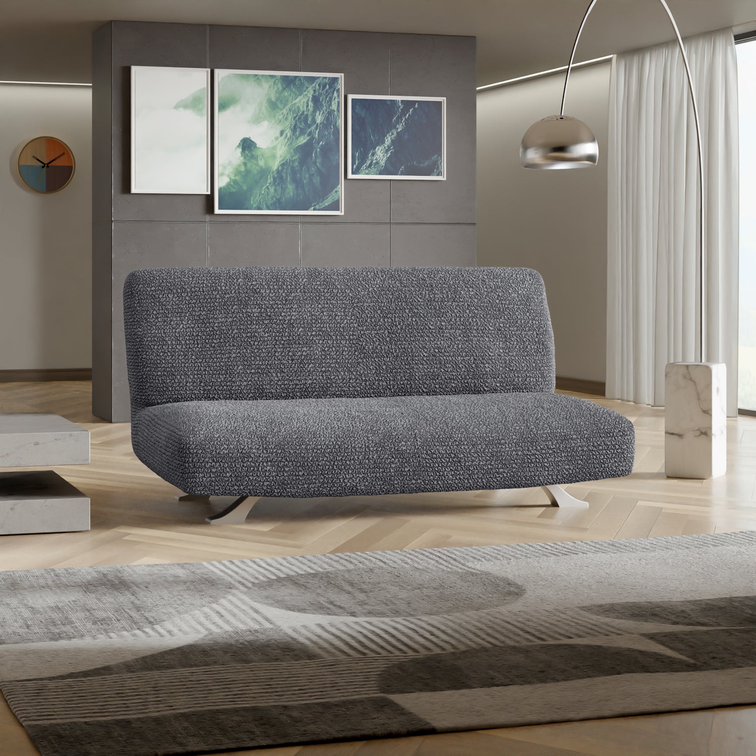 Dark Grey Futon Slipcover, Microfibra Collection