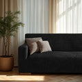 Black Loveseat 2 Seater Slipcover, Microfibra Collection
