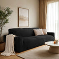 Black Sofa 3 Seater Slipcover, Microfibra Collection