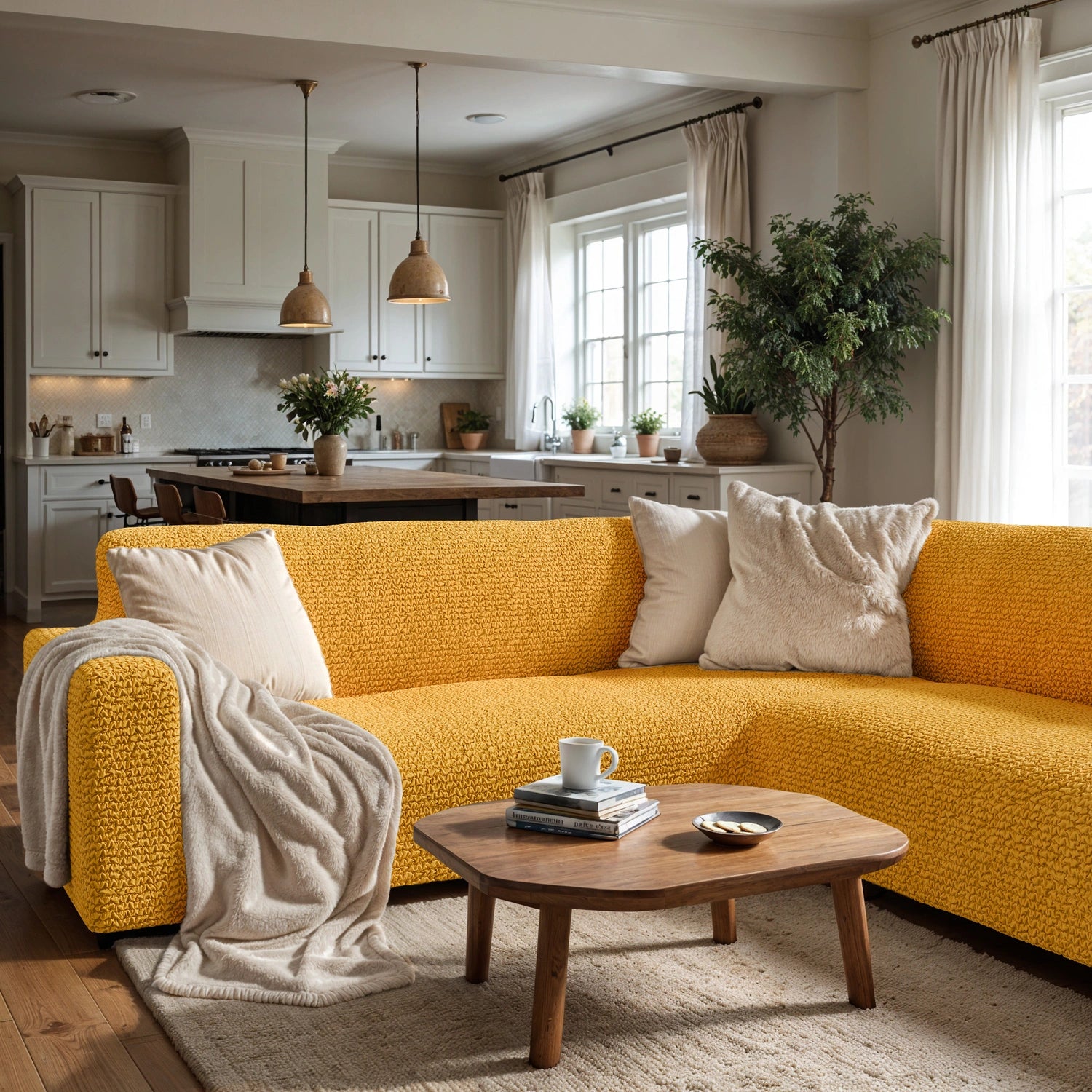 Mango Corner Sofa Slipcover, Microfibra Collection