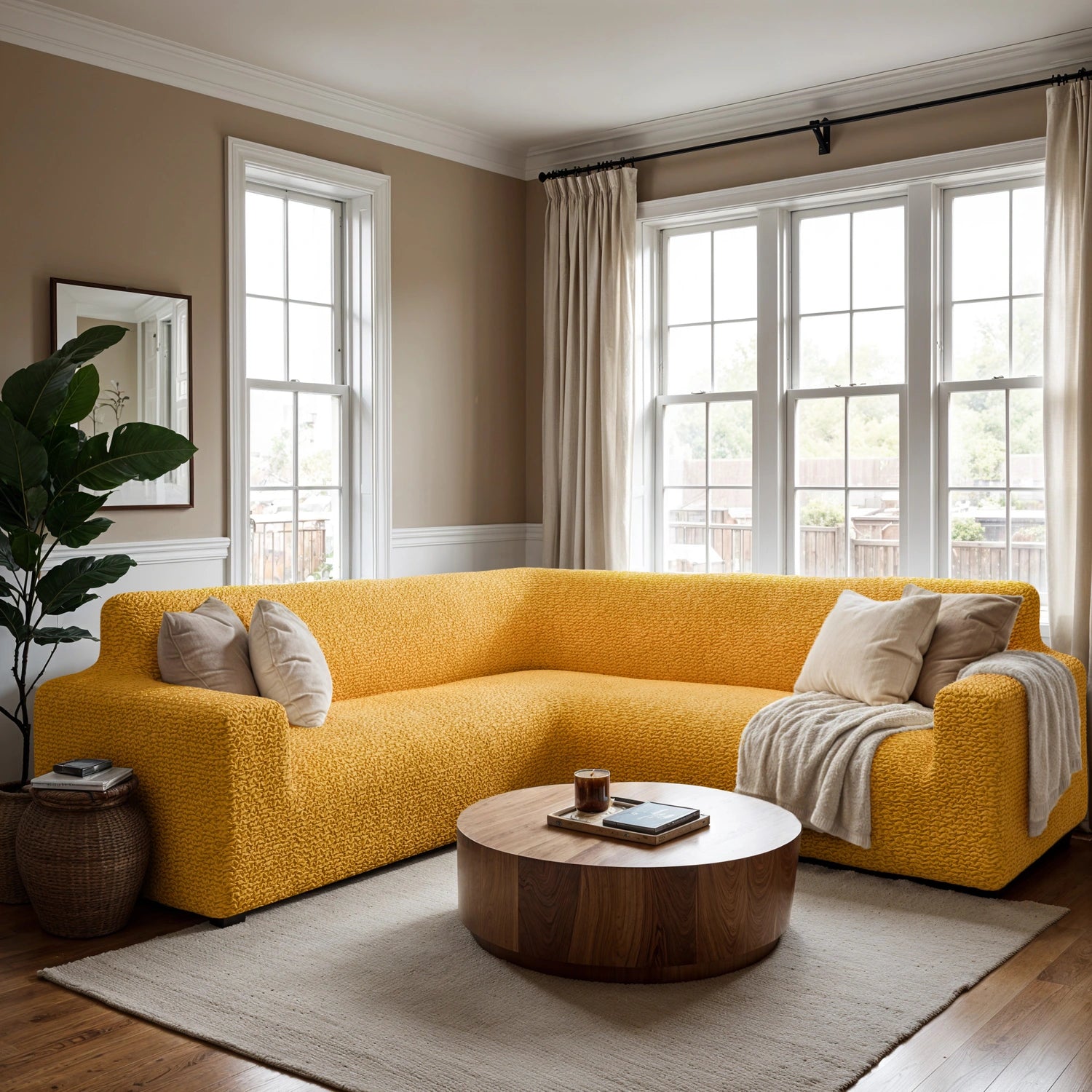 Mango Corner Sofa Slipcover, Microfibra Collection