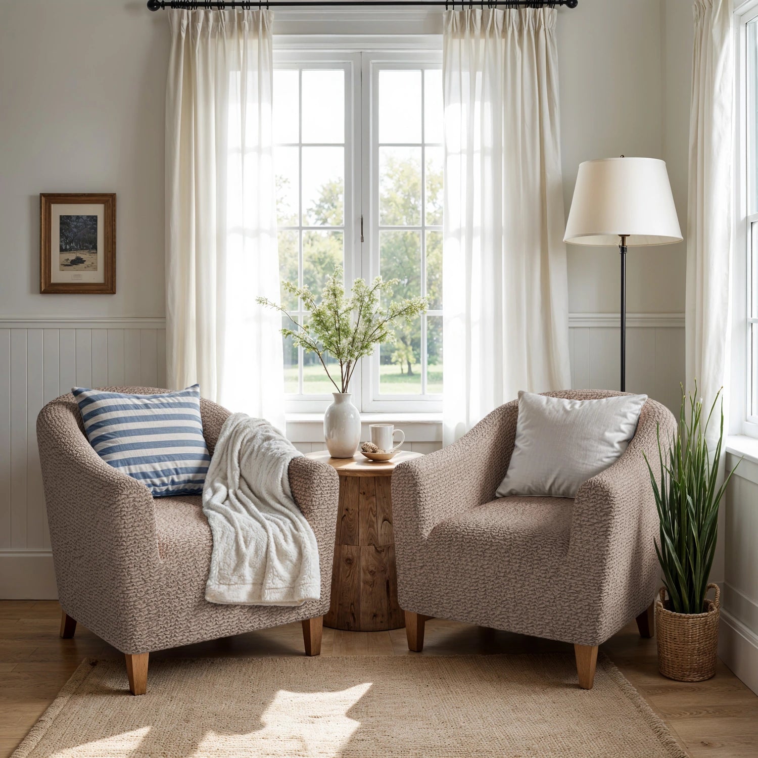 Marsala Barrel Chair Slipcover, Microfibra Collection