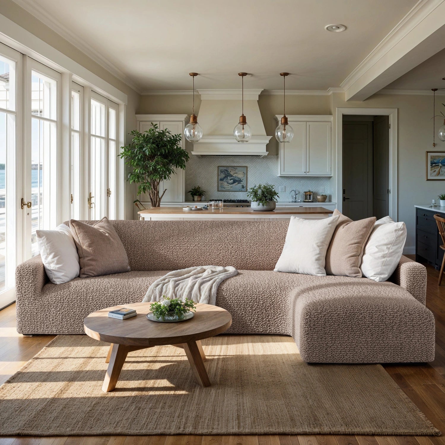 Marsala L-Shaped Sofa Slipcover (Right Chaise), Microfibra Collection