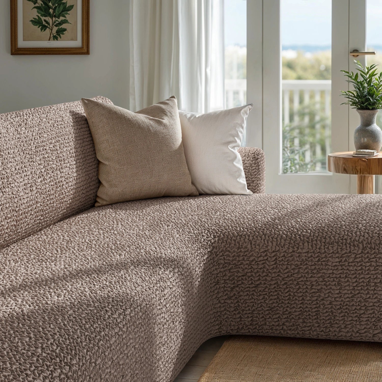 Marsala L-Shaped Sofa Slipcover (Right Chaise), Microfibra Collection