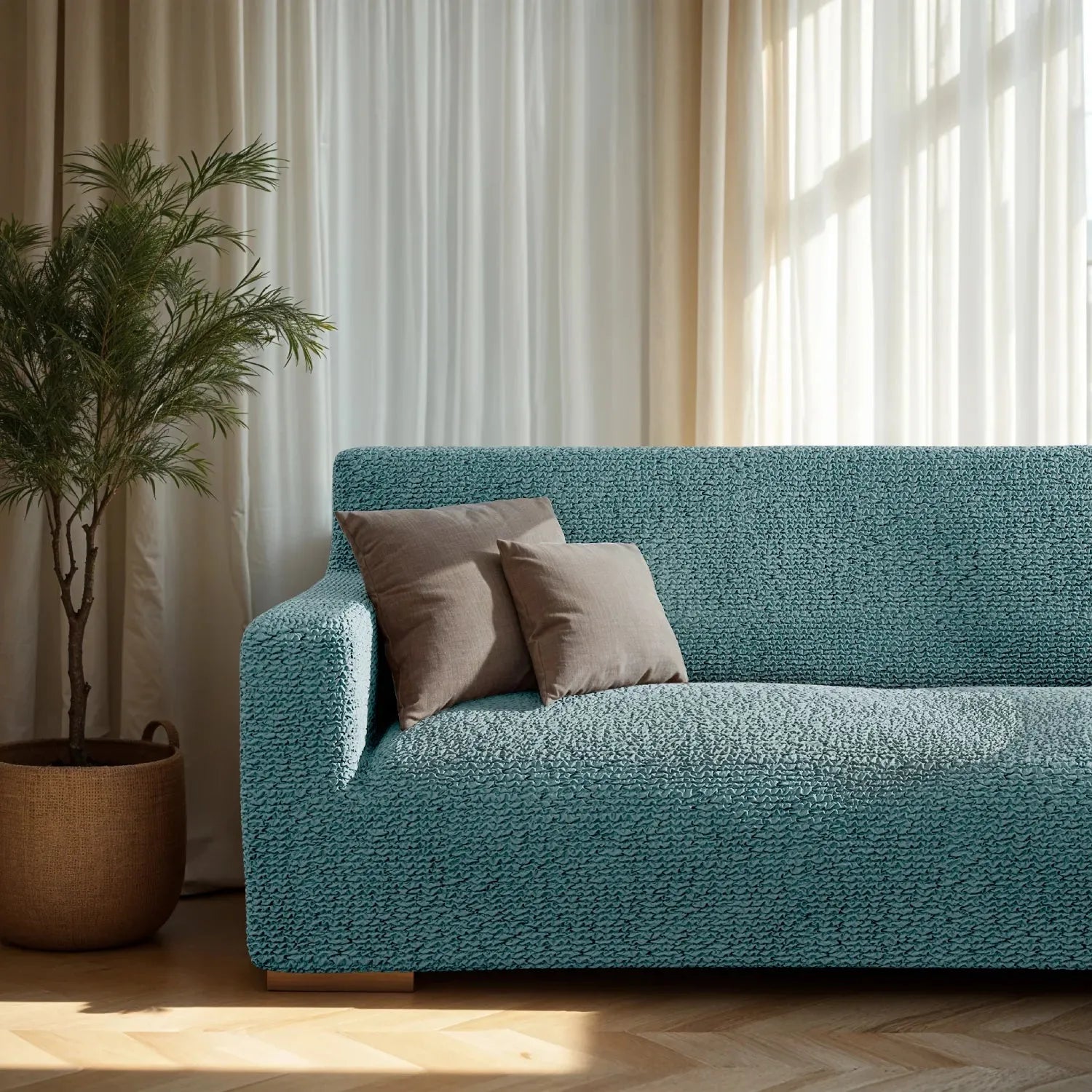 Teal Sofa 4 Seater Slipcover, Microfibra Collection