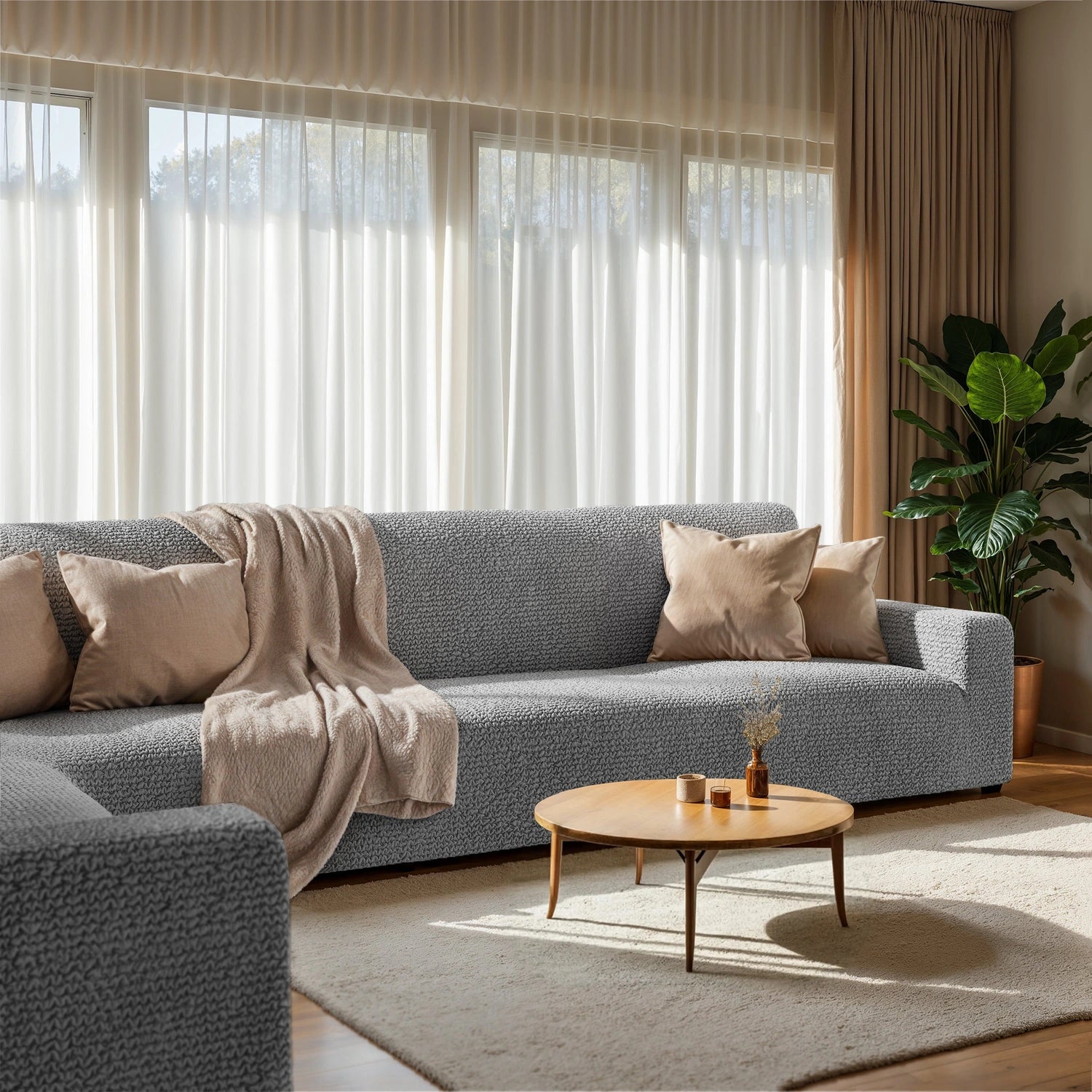 Ash Corner Sofa Slipcover, Microfibra Collection