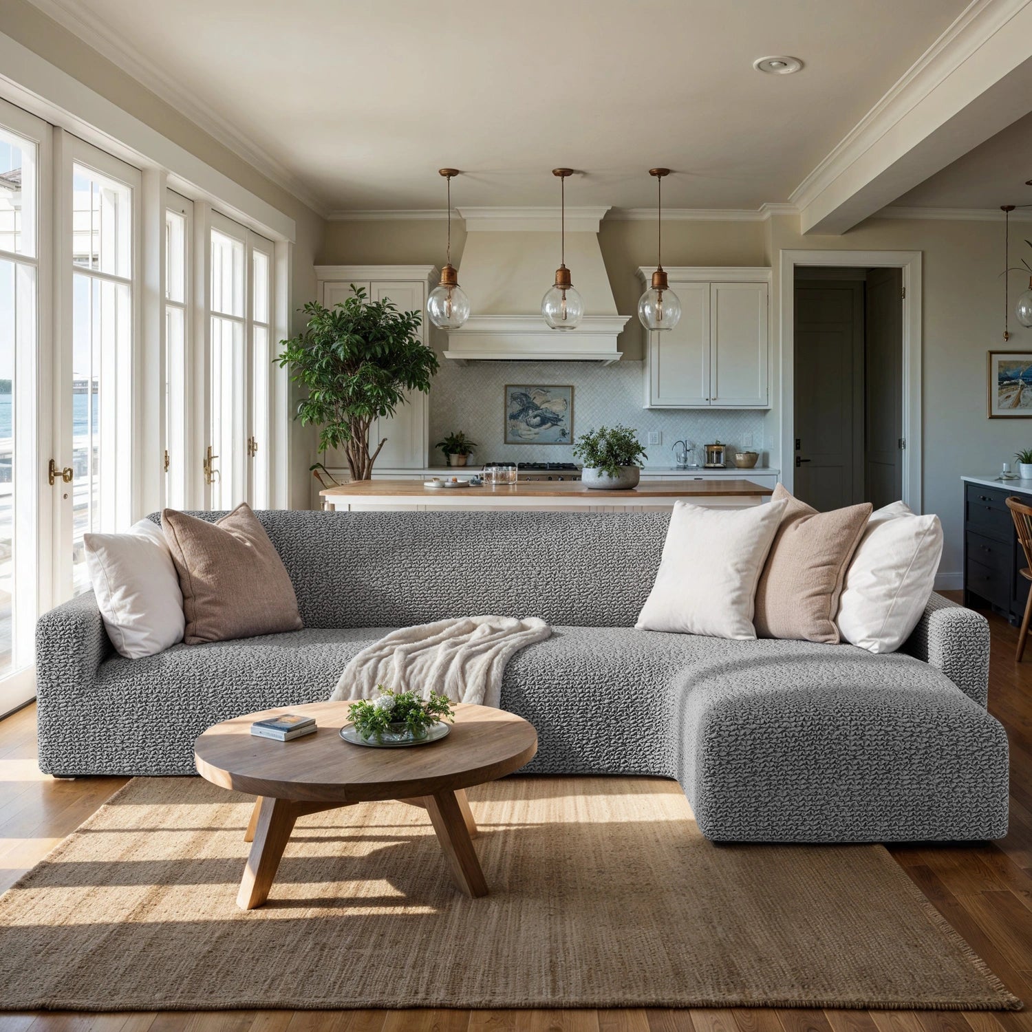 Ash L-Shaped Sofa Slipcover (Right Chaise), Microfibra Collection
