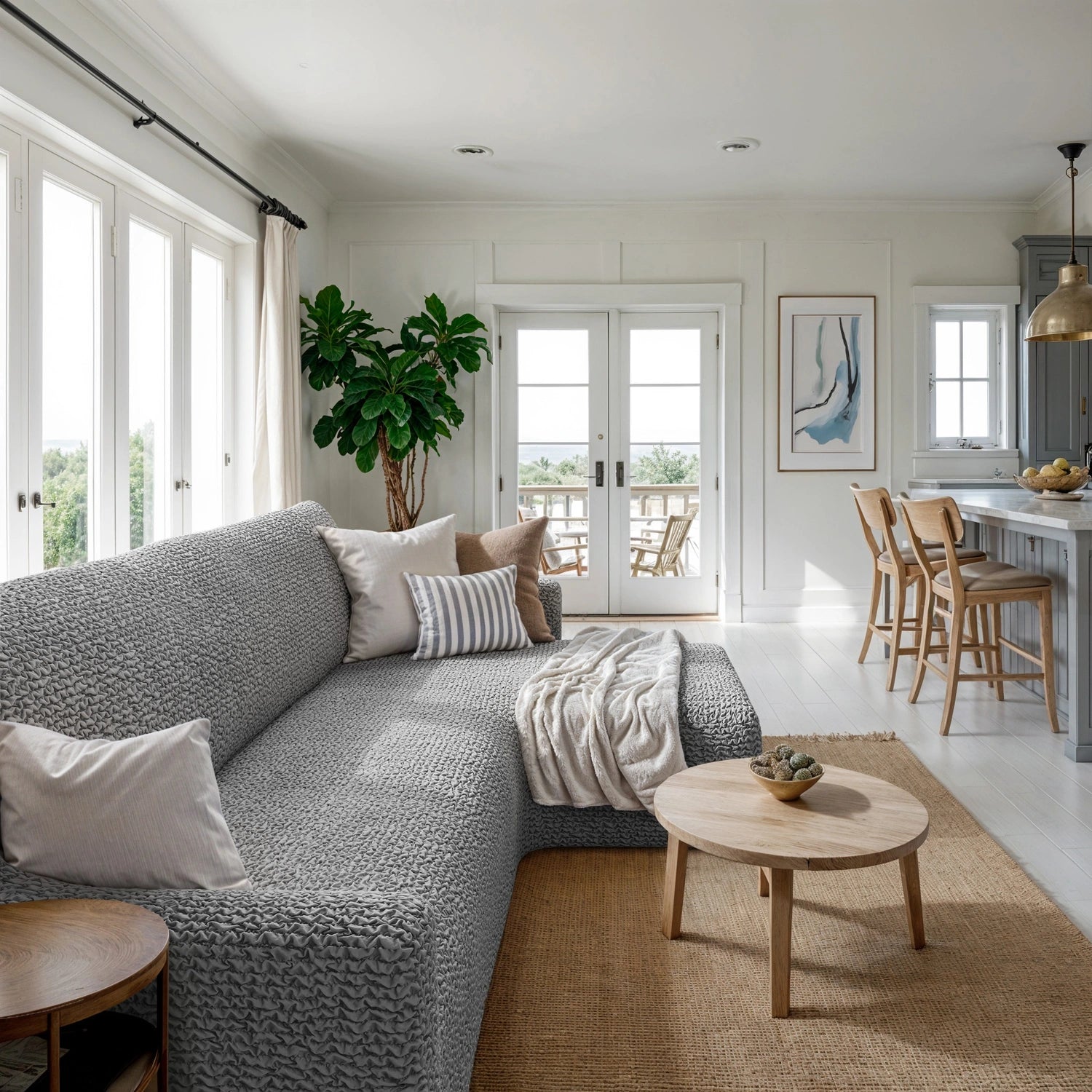 Ash L-Shaped Sofa Slipcover (Right Chaise), Microfibra Collection