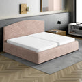 Blush Taupe Bed Headboard & Frame Slipcover (King), Microfibra Collection
