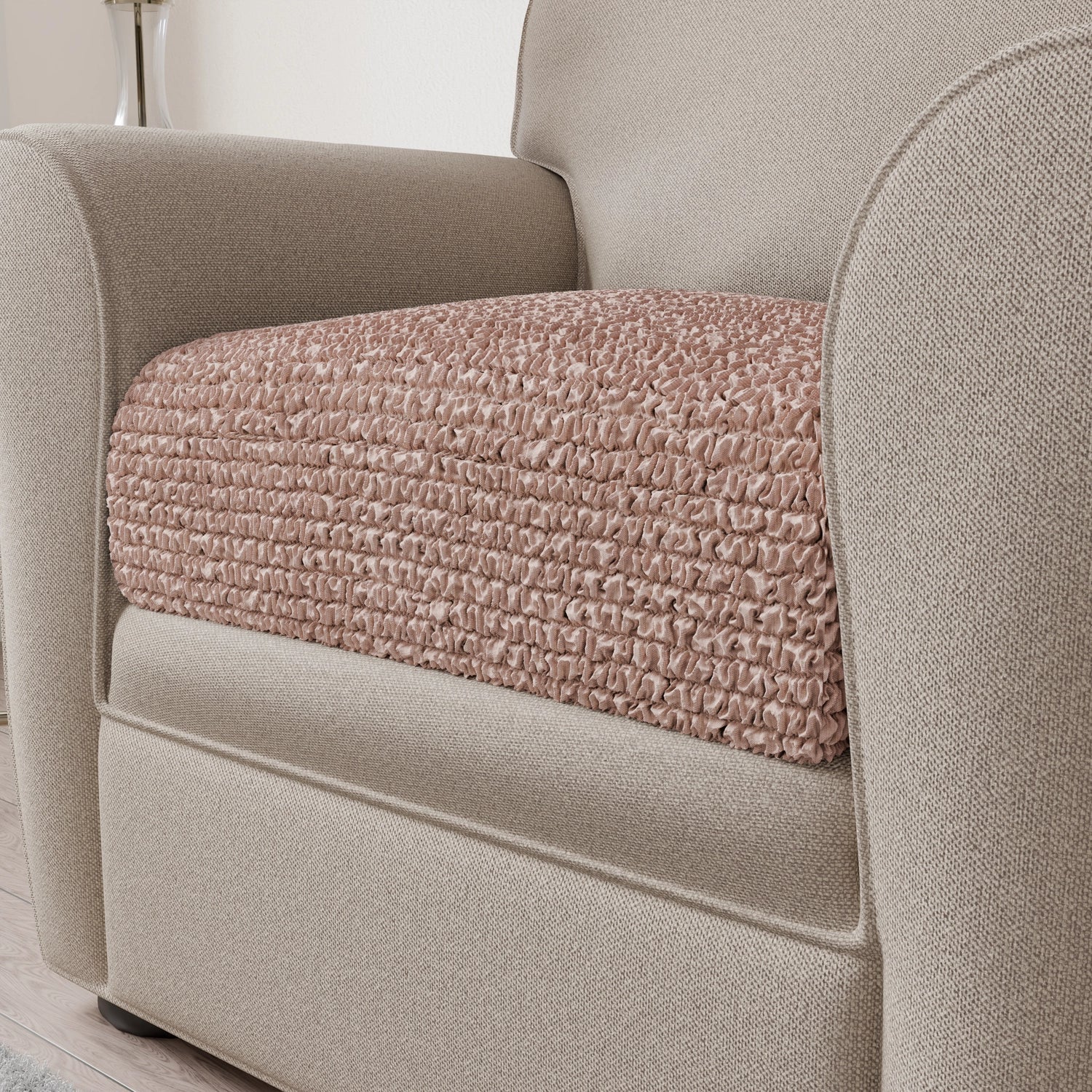Blush Taupe Seat Cushion Cover, Microfibra Collection