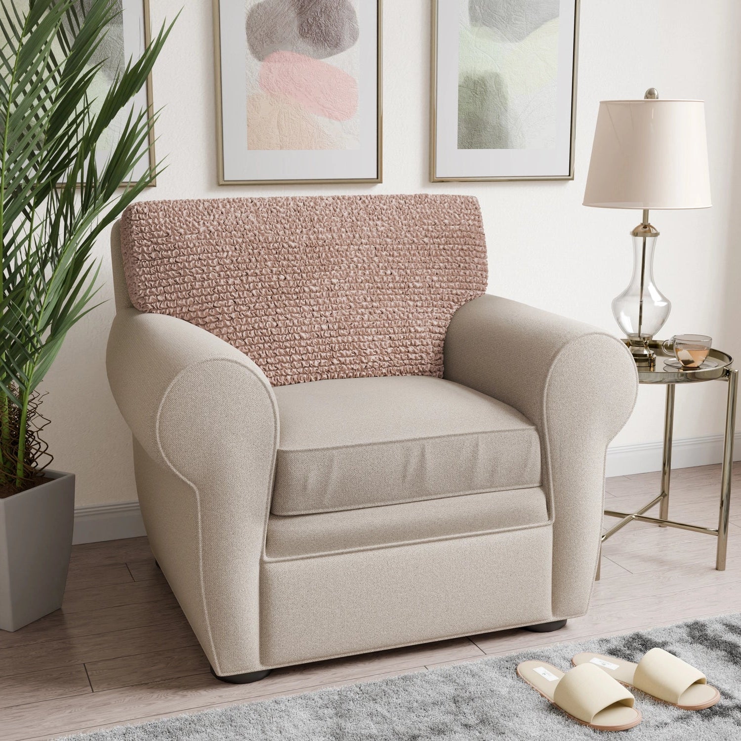 Blush Taupe Seat Cushion Cover, Microfibra Collection