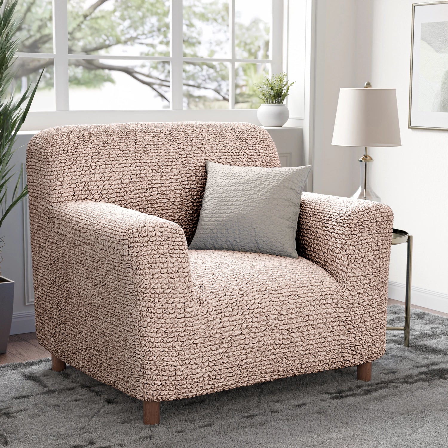 Blush Taupe Armchair Slipcover, Microfibra Collection