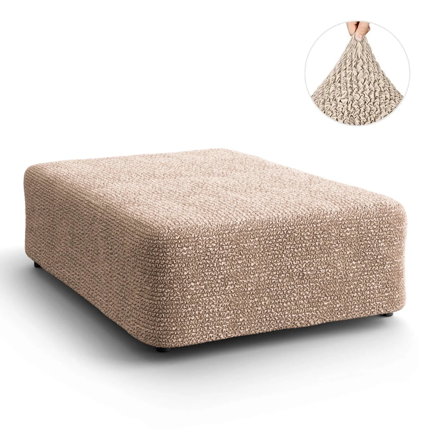 Tapioca Ottoman Slipcover (Large), Microfibra Collection