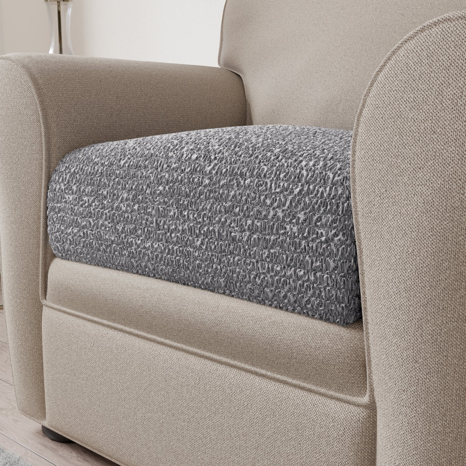 Platinum Seat Cushion Cover, Mille Righe Collection