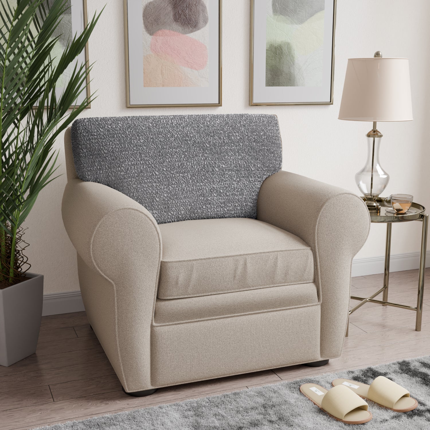 Platinum Seat Cushion Cover, Mille Righe Collection