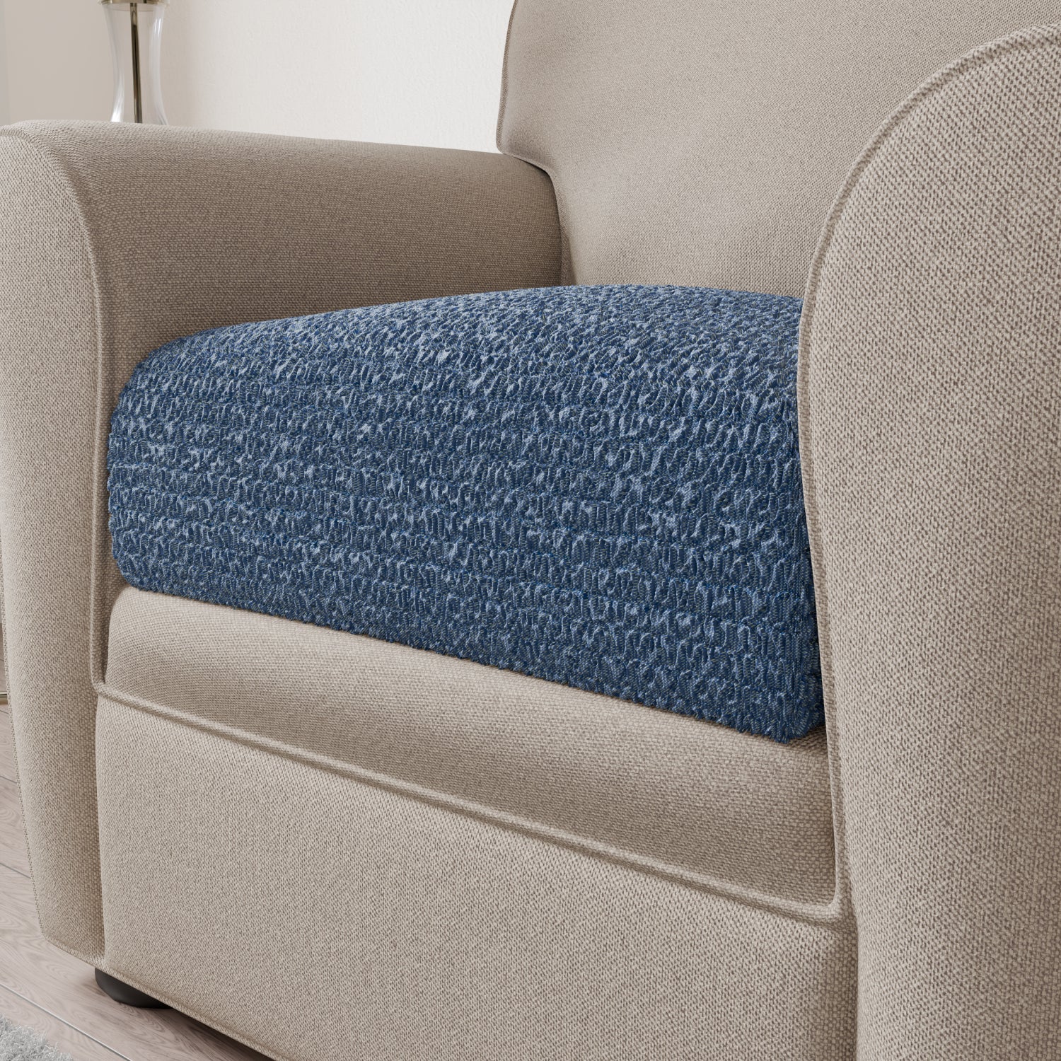 Blue Seat Cushion Cover, Mille Righe Collection