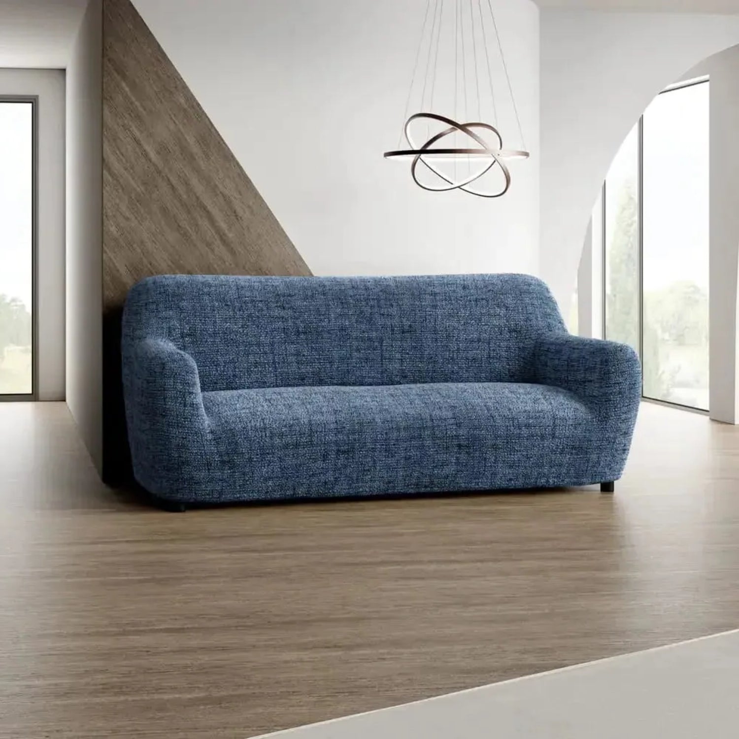 Vittoria Blue Sofa 3 Seater Slipcover, Microfibra Printed Collection