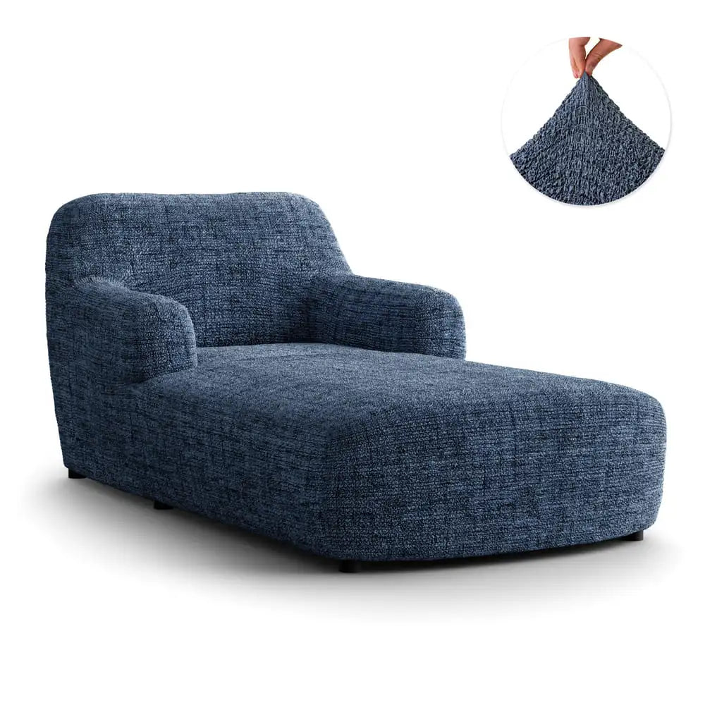 Vittoria Blue Chaise Lounge Slipcover, Microfibra Printed Collection