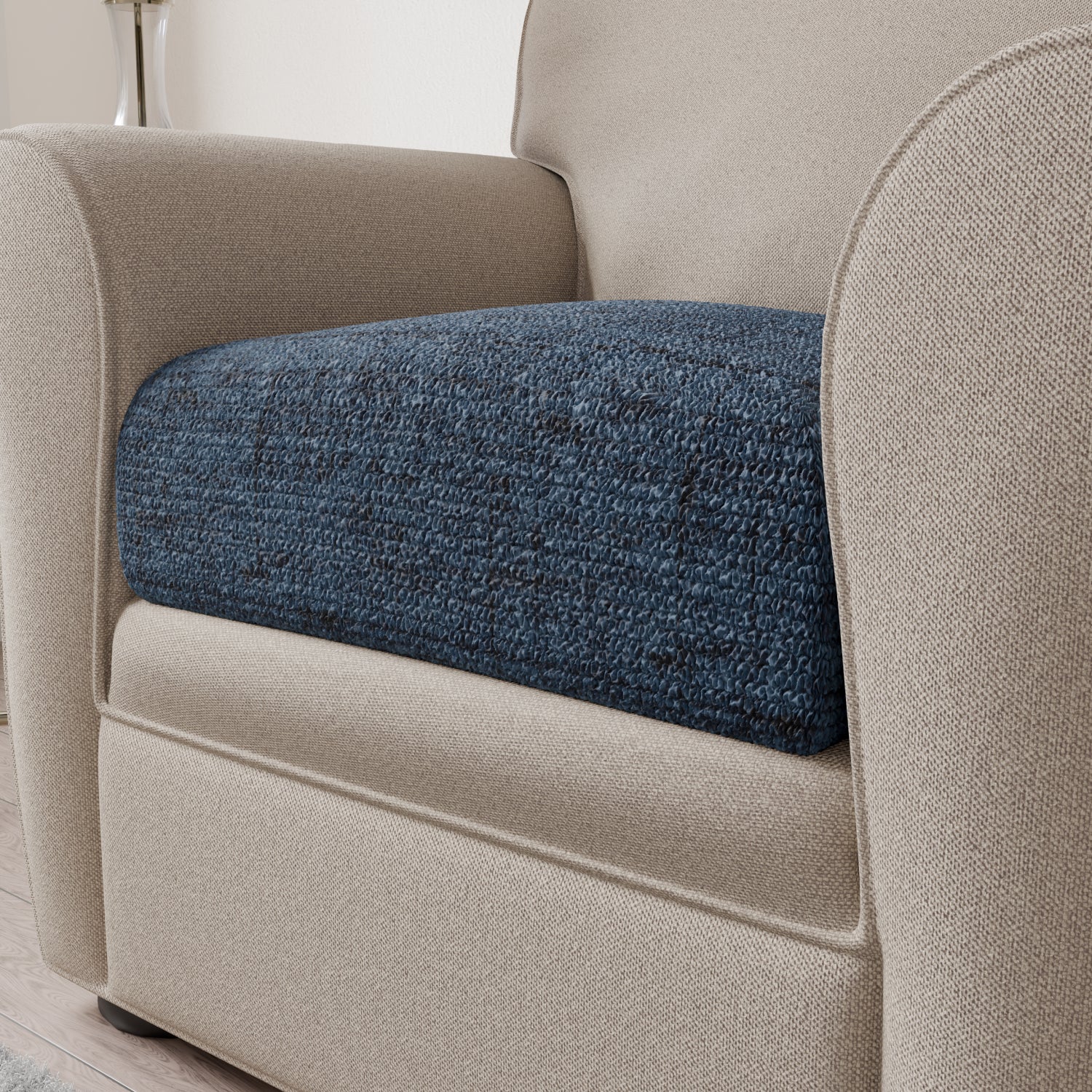 Vittoria Blue Seat Cushion Cover, Microfibra Printed Collection