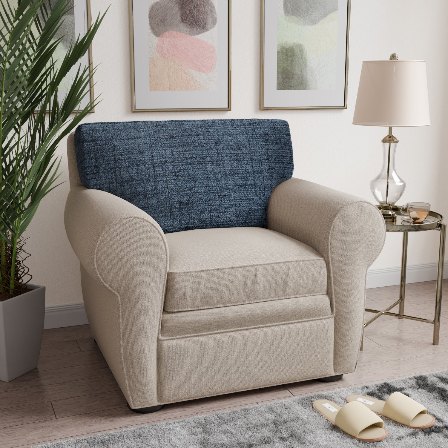 Vittoria Blue Seat Cushion Cover, Microfibra Printed Collection