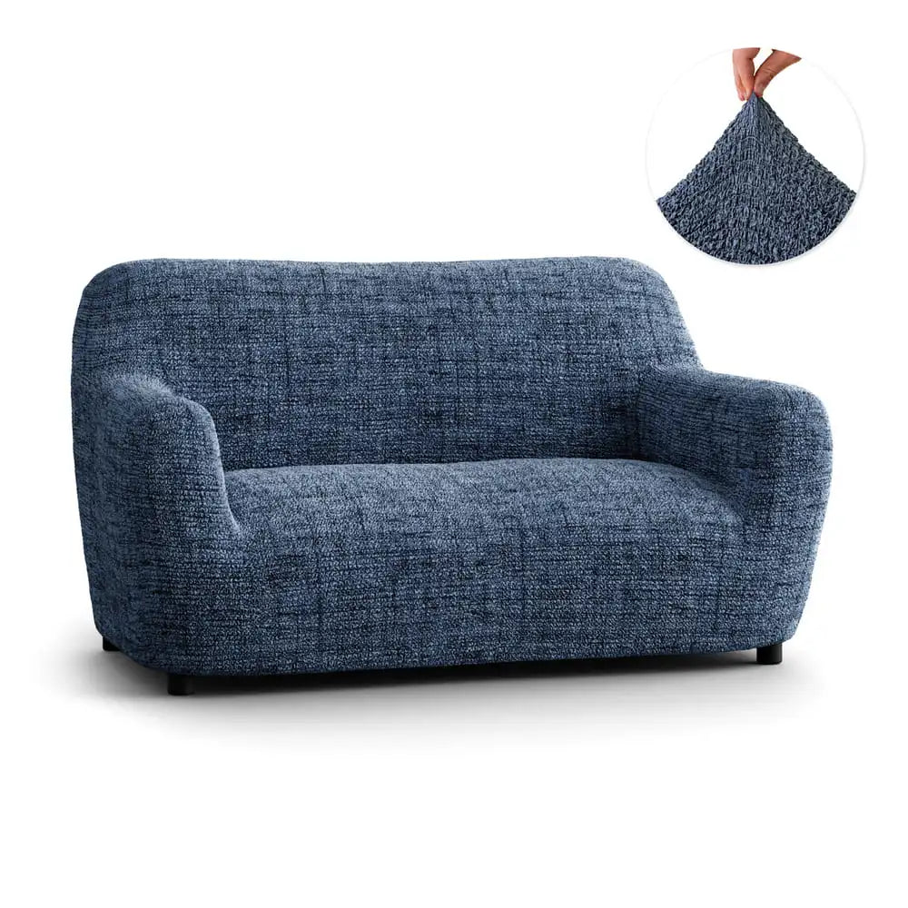 Vittoria Blue Loveseat 2 Seater Slipcover, Microfibra Printed Collection