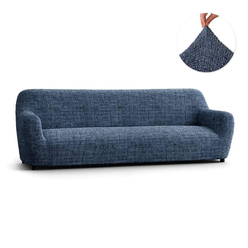 Vittoria Blue Sofa 4 Seater Slipcover, Microfibra Printed Collection