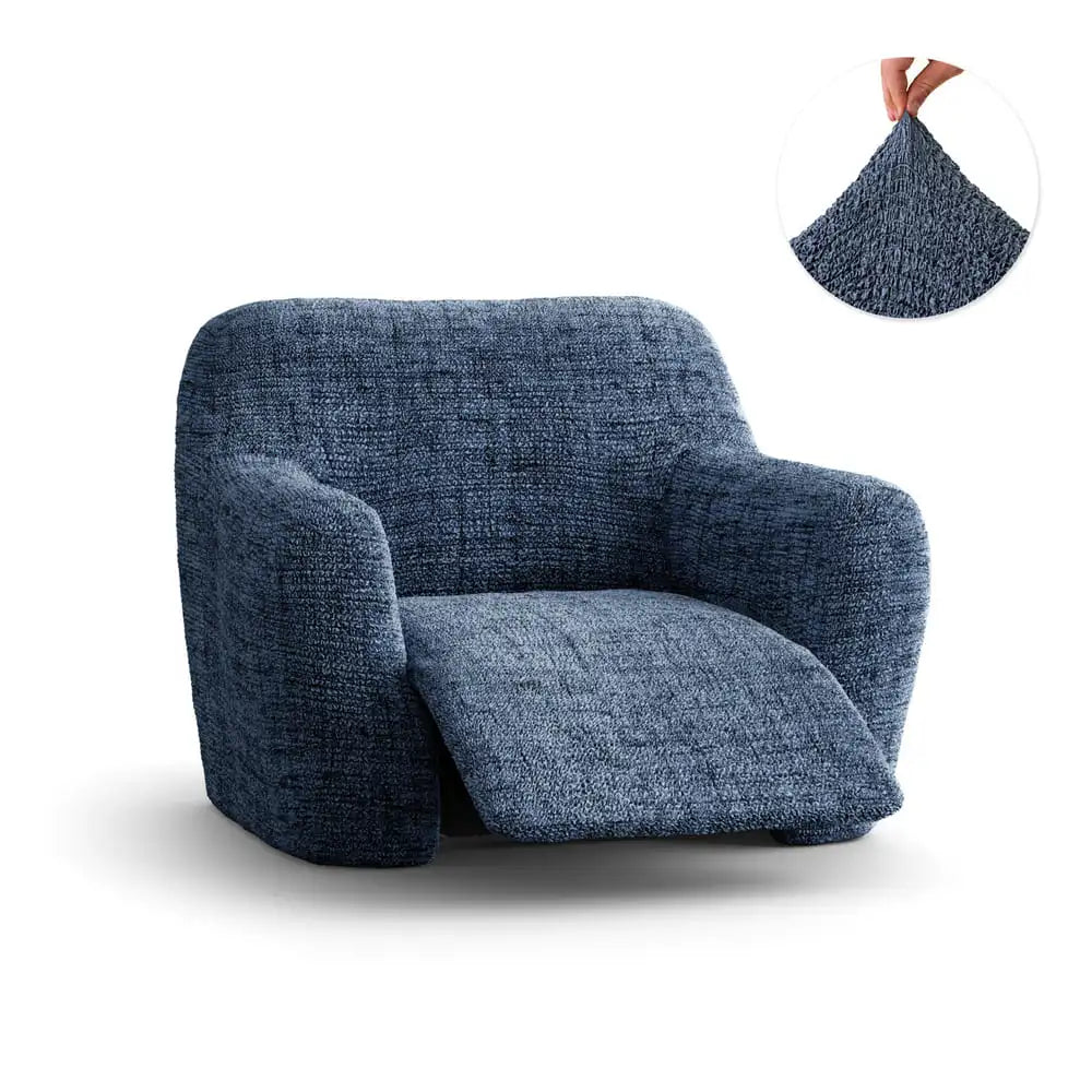 Vittoria Blue Reclining Armchair Slipcover, Microfibra Printed Collection