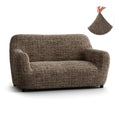 Vittoria Brown Loveseat 2 Seater Slipcover, Microfibra Printed Collection