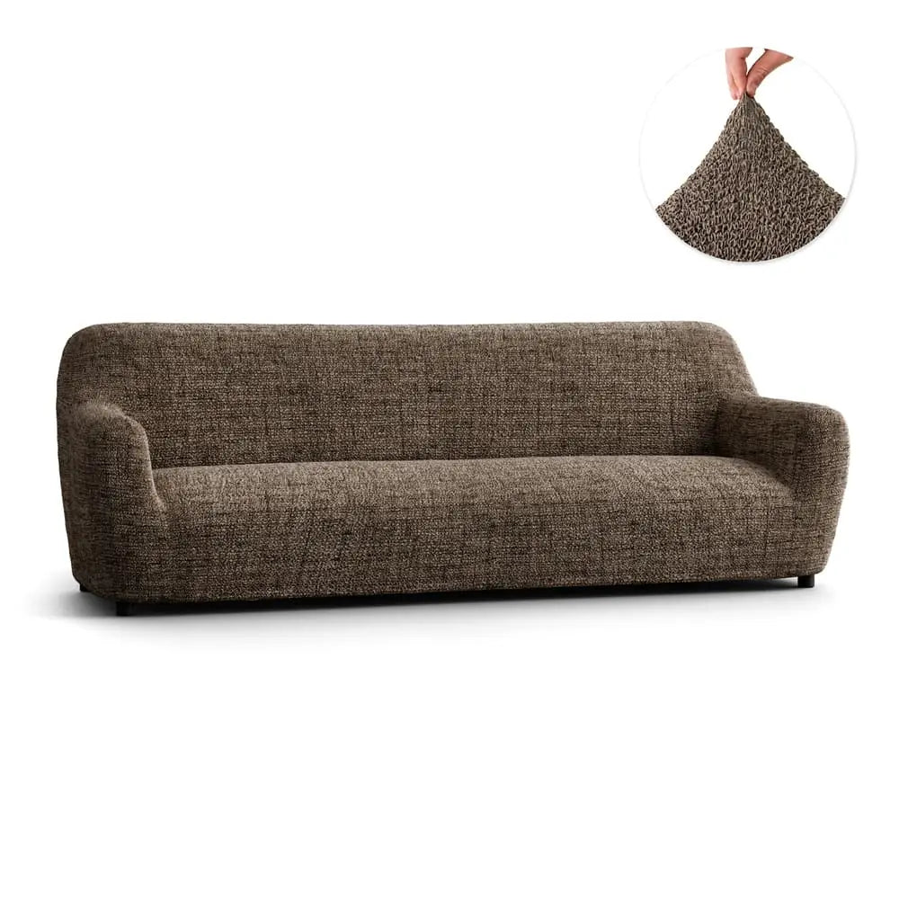 Vittoria Brown Sofa 4 Seater Slipcover, Microfibra Printed Collection