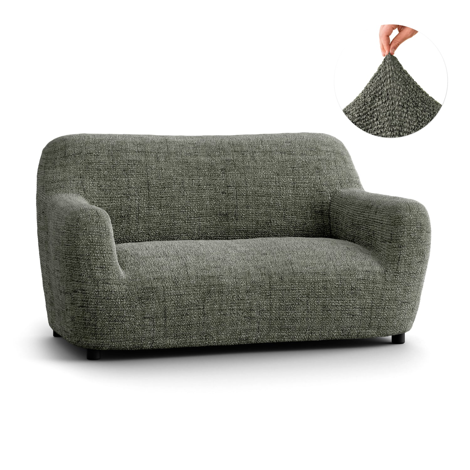 Mossy Grey Loveseat 2 Seater Slipcover, Microfibra Printed Collection