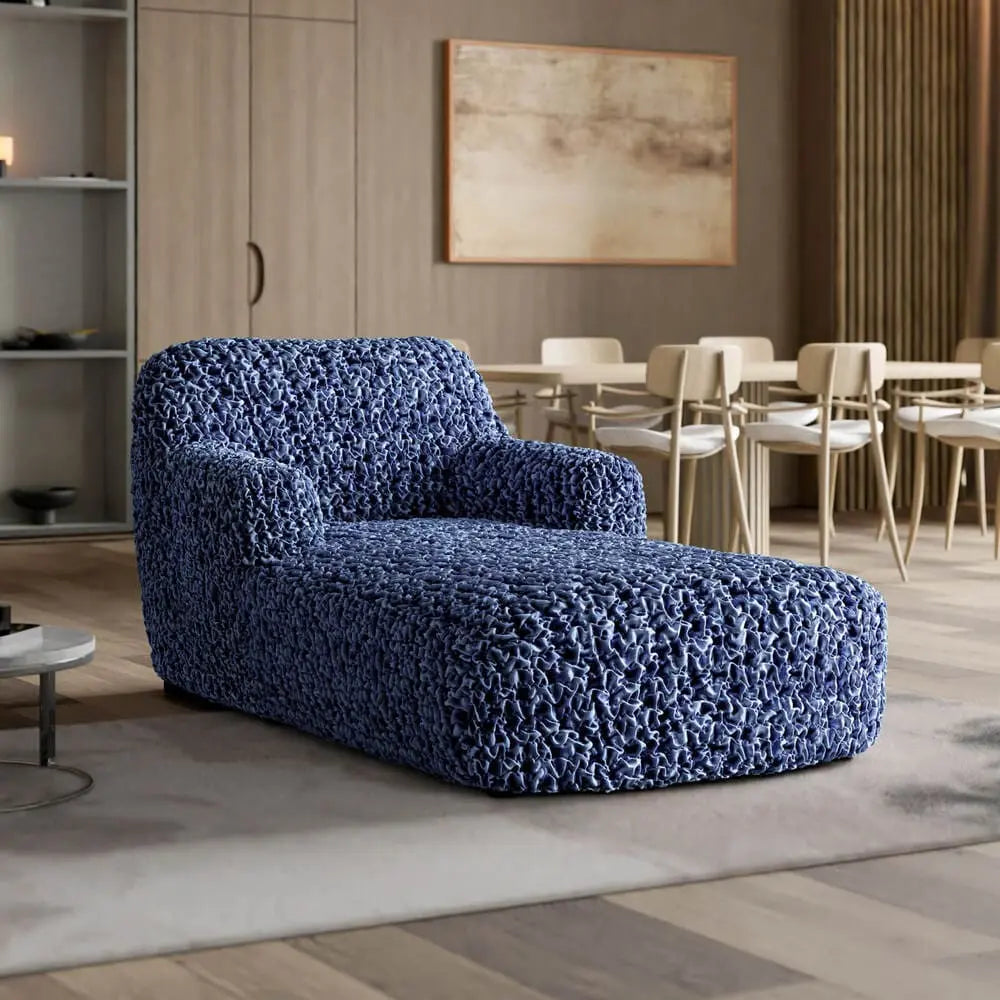 Navy Blue Chaise Lounge Slipcover, Fuco Velvet Collection