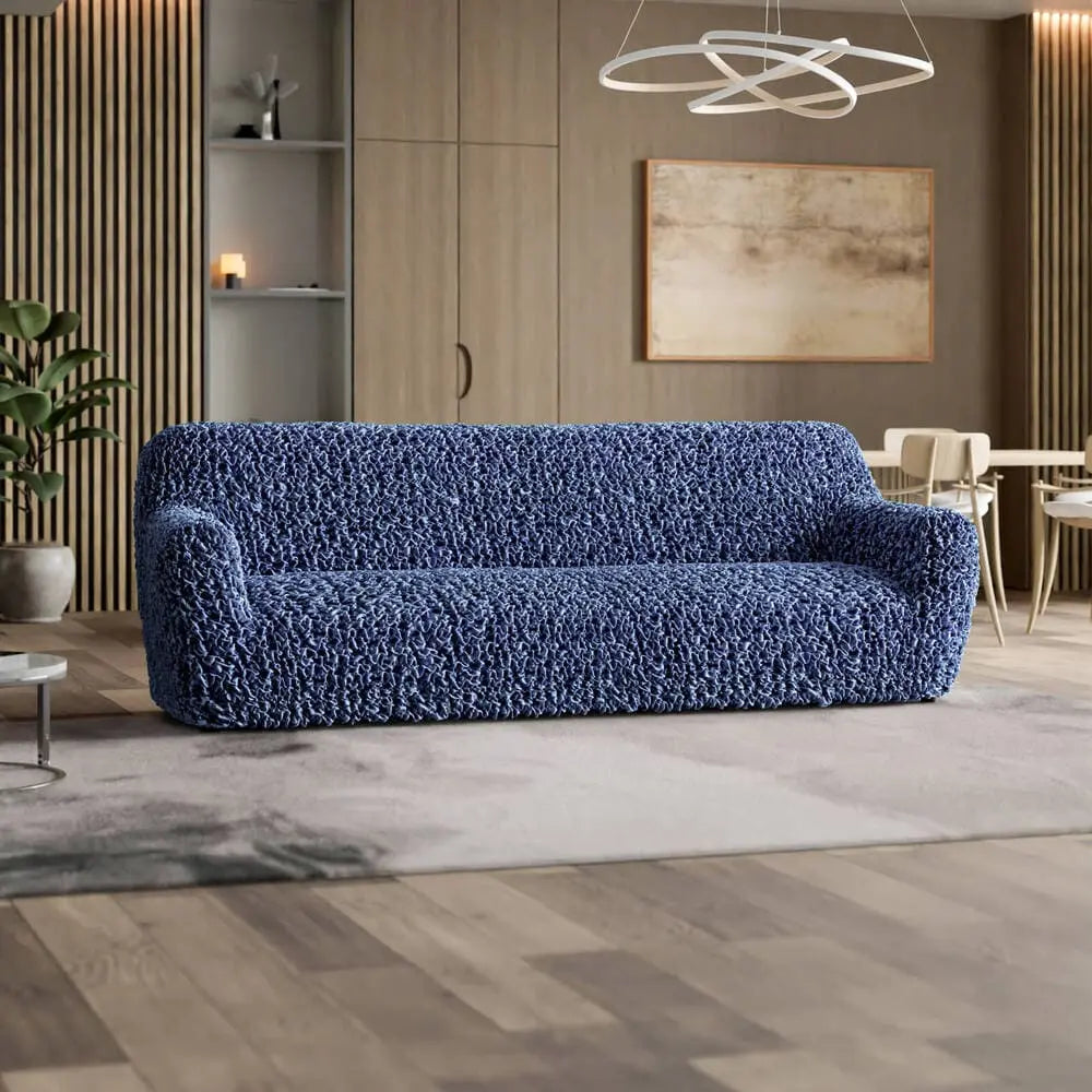 Navy Blue Sofa 4 Seater Slipcover, Fuco Velvet Collection