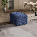 Navy Blue Ottoman Slipcover (Medium), Fuco Velvet Collection
