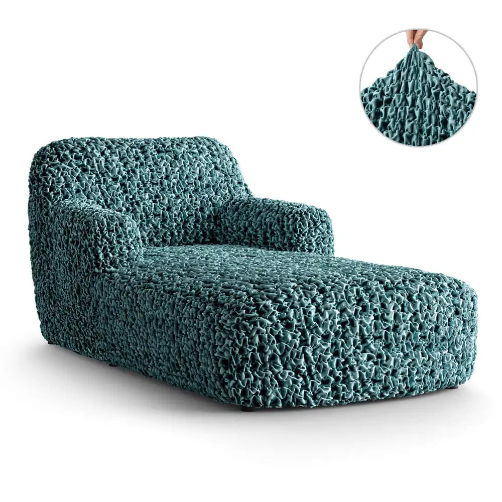 Teal Chaise Lounge Slipcover, Fuco Velvet Collection