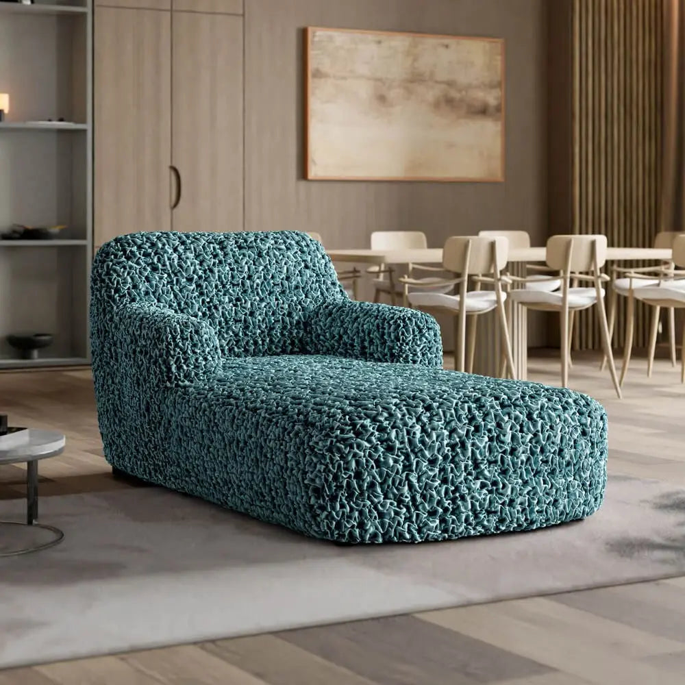 Teal Chaise Lounge Slipcover, Fuco Velvet Collection