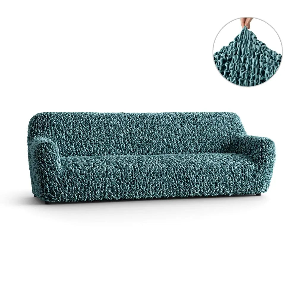 Teal Sofa 4 Seater Slipcover, Fuco Velvet Collection