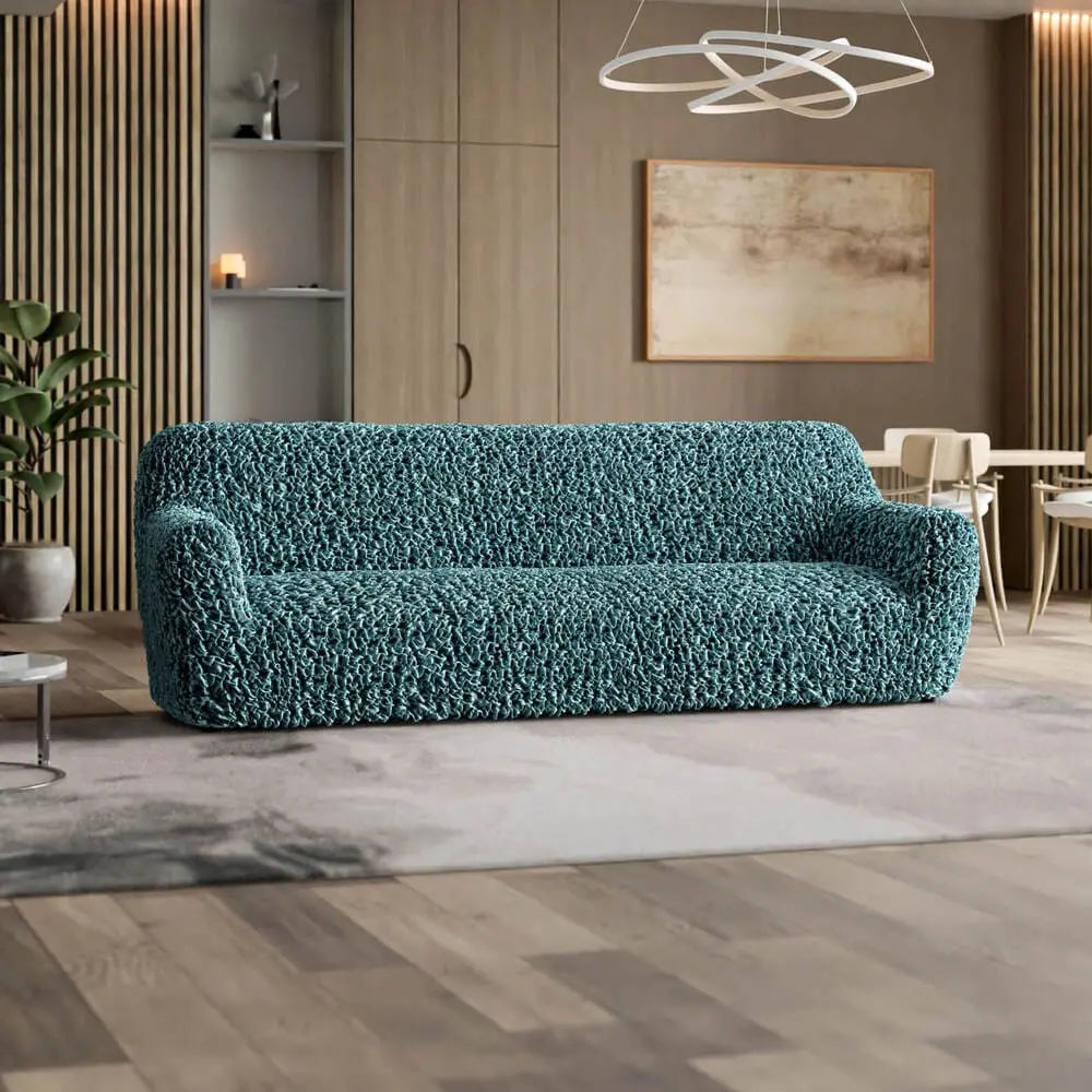Teal Sofa 4 Seater Slipcover, Fuco Velvet Collection