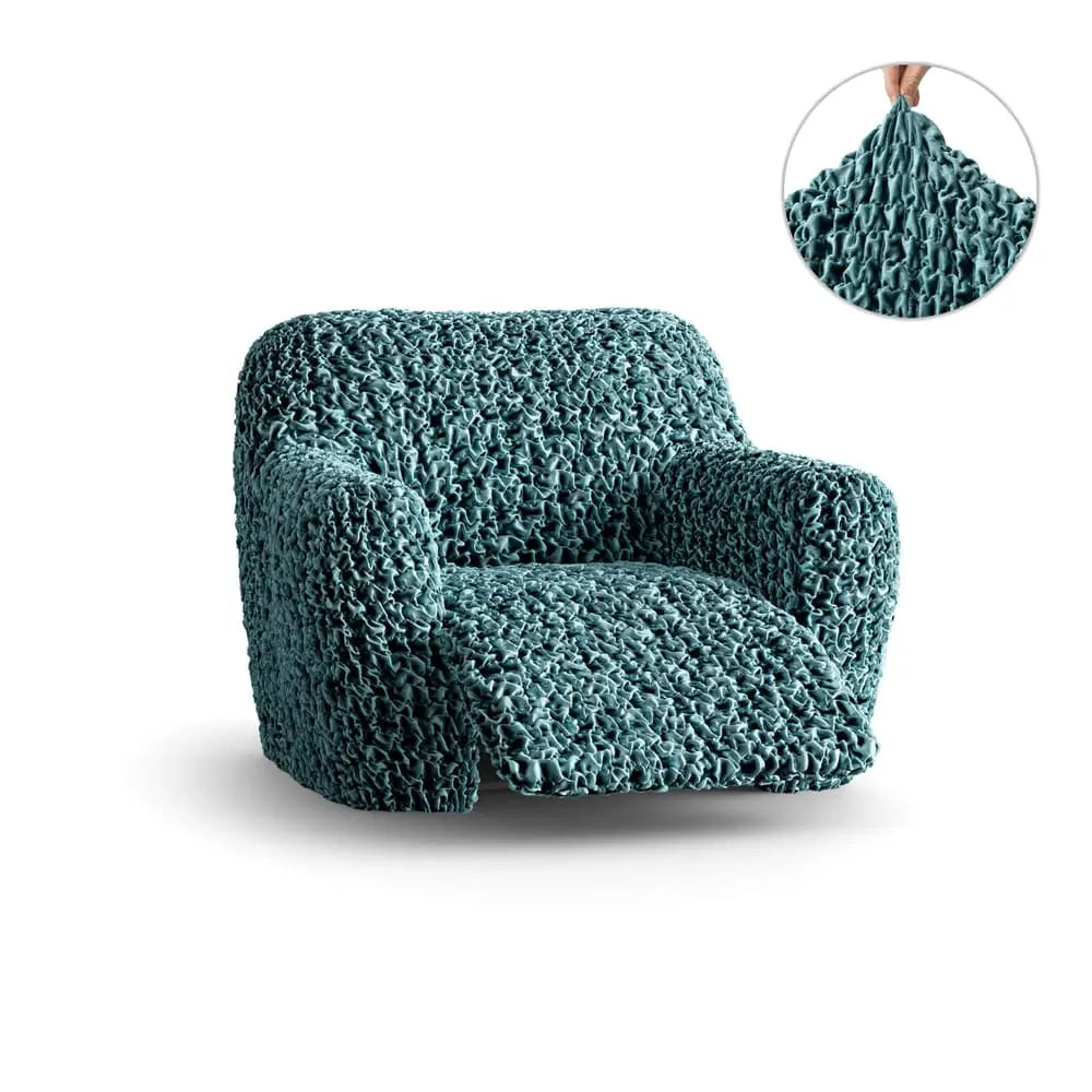 Teal Reclining Armchair Slipcover, Fuco Velvet Collection