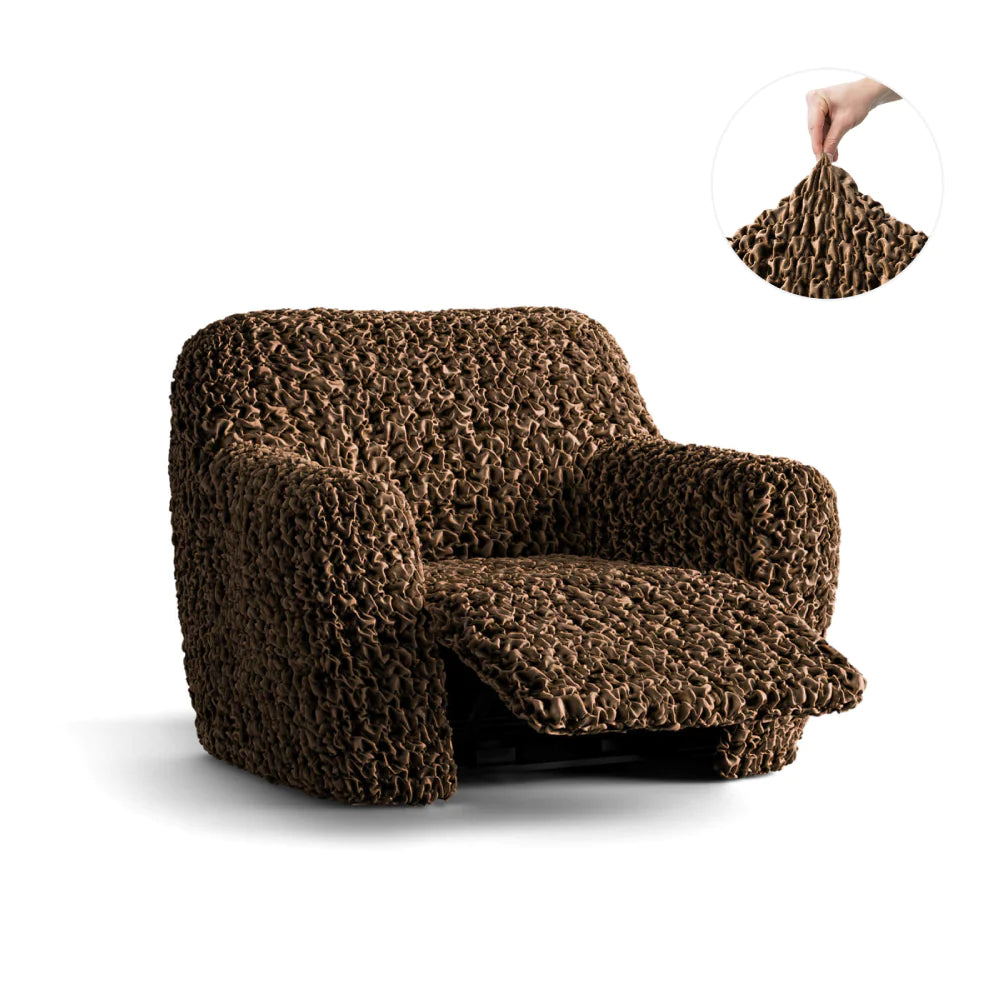 Brown Reclining Armchair Slipcover, Fuco Velvet Collection