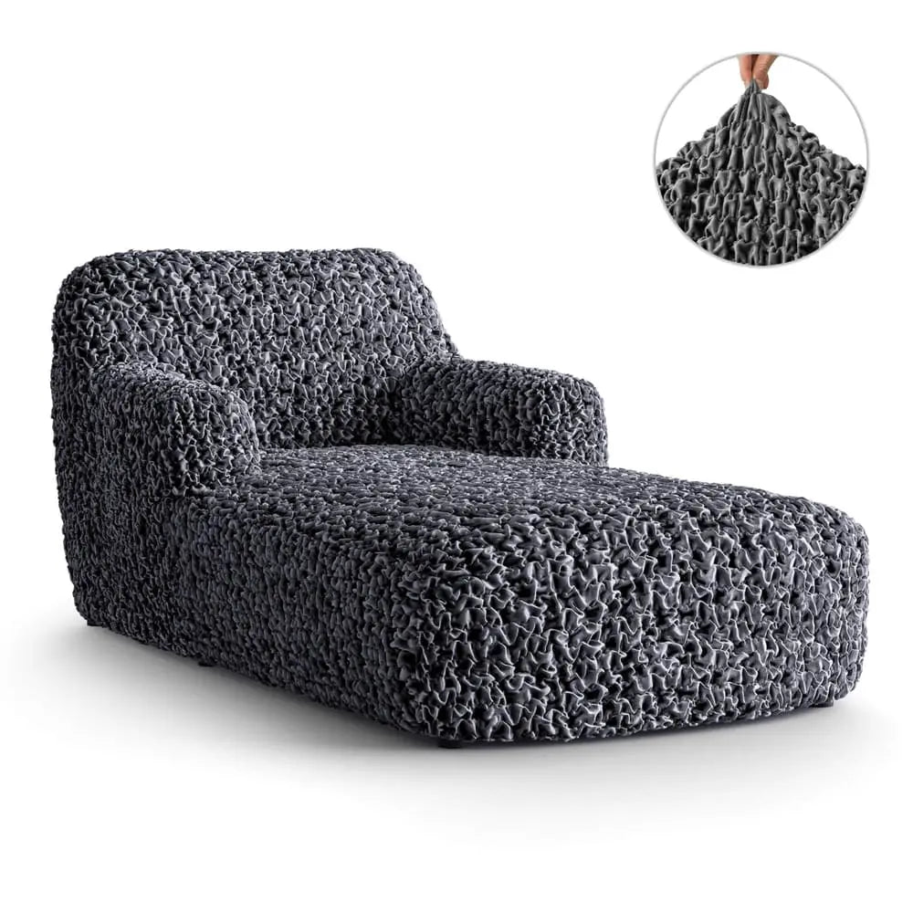 Grey Chaise Lounge Slipcover, Fuco Velvet Collection