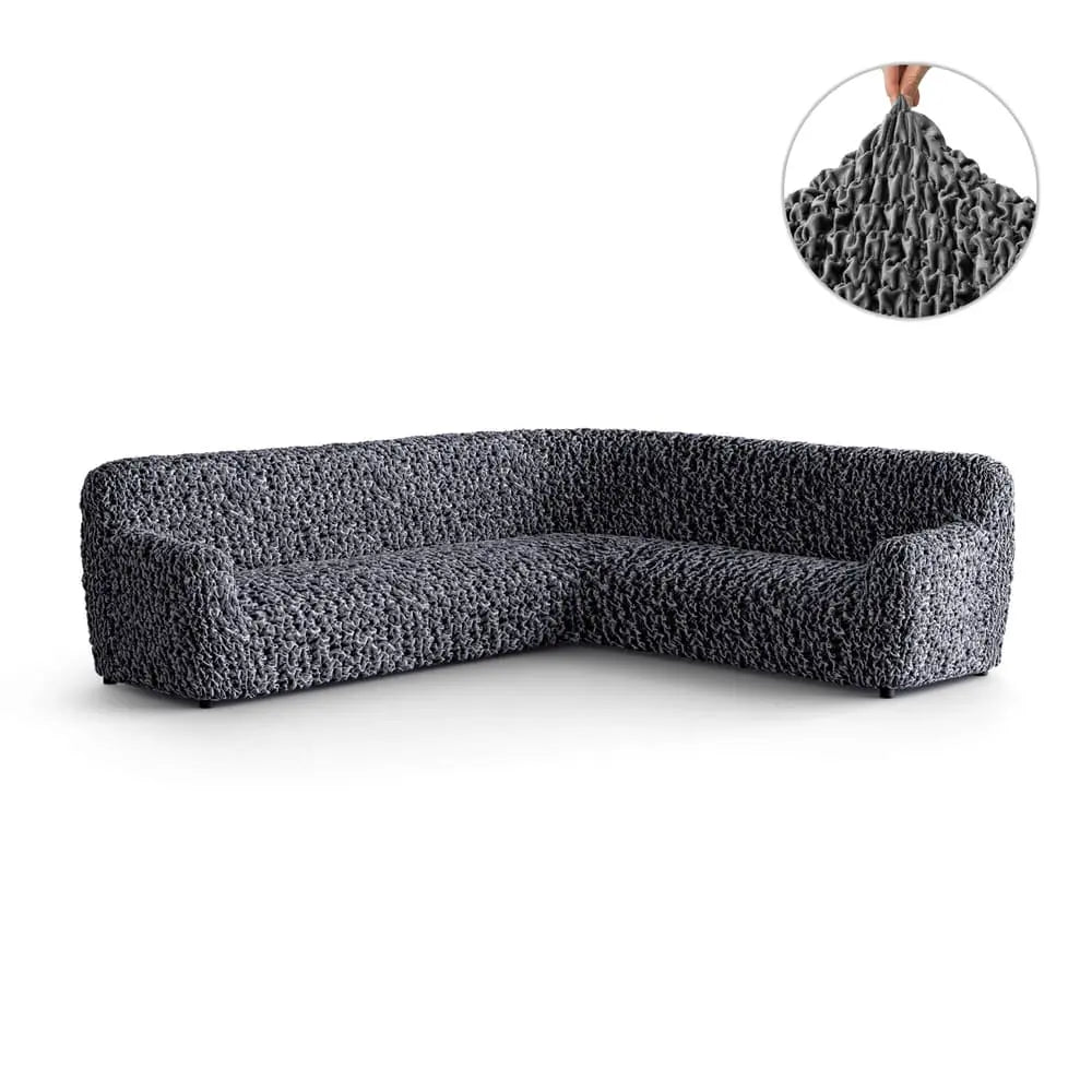 Grey Corner Sofa Slipcover, Fuco Velvet Collection