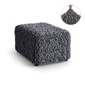Grey Ottoman Slipcover (Medium), Fuco Velvet Collection