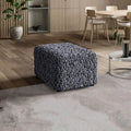 Grey Ottoman Slipcover (Medium), Fuco Velvet Collection