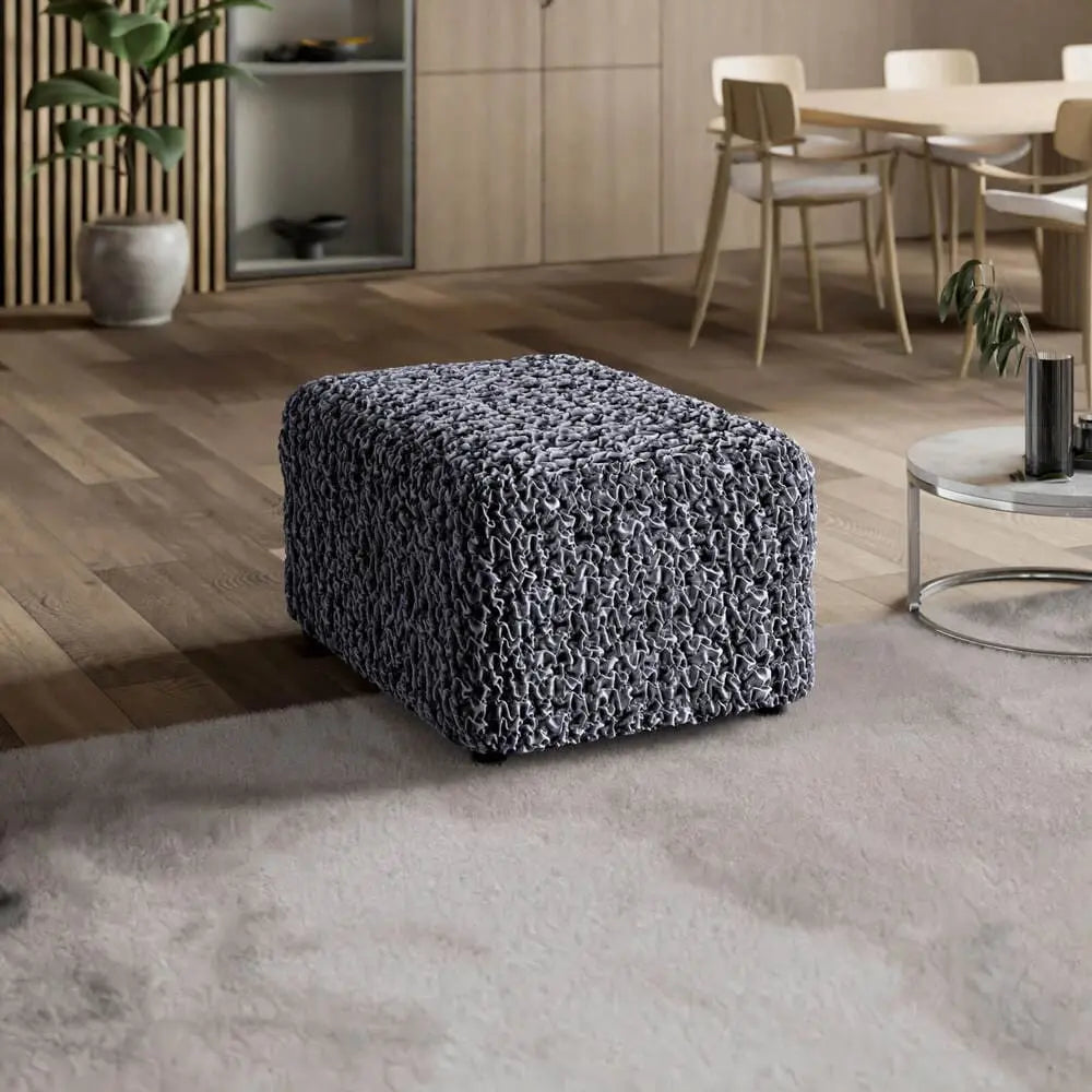 Grey Ottoman Slipcover (Medium), Fuco Velvet Collection