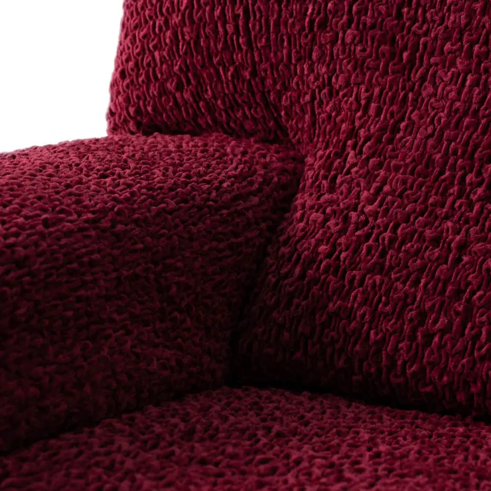Burgundy L-Shaped Sofa Slipcover (Right Chaise), Velvet Collection