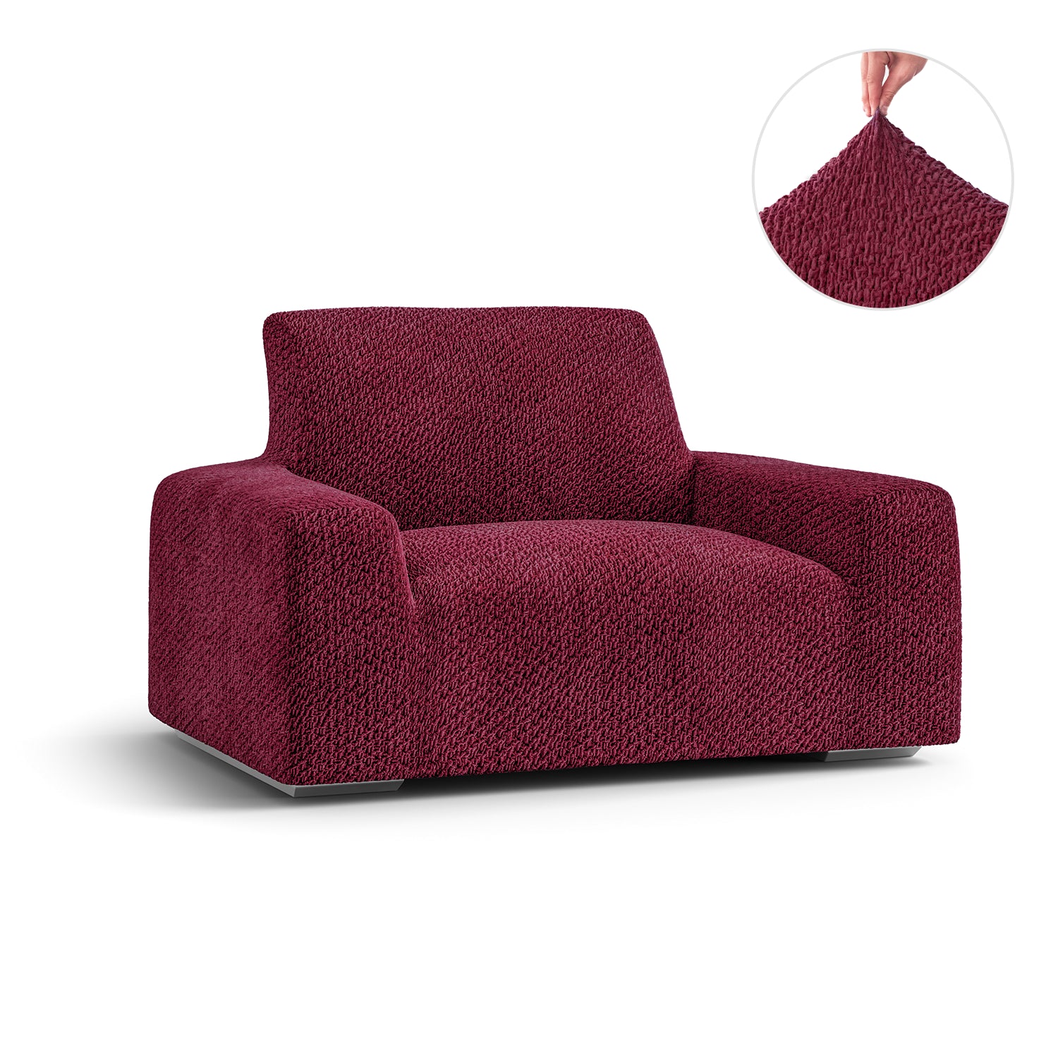 Burgundy Armchair Slipcover, Velvet Collection