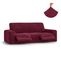 Burgundy 3 Seater Recliner Slipcover, Velvet Collection