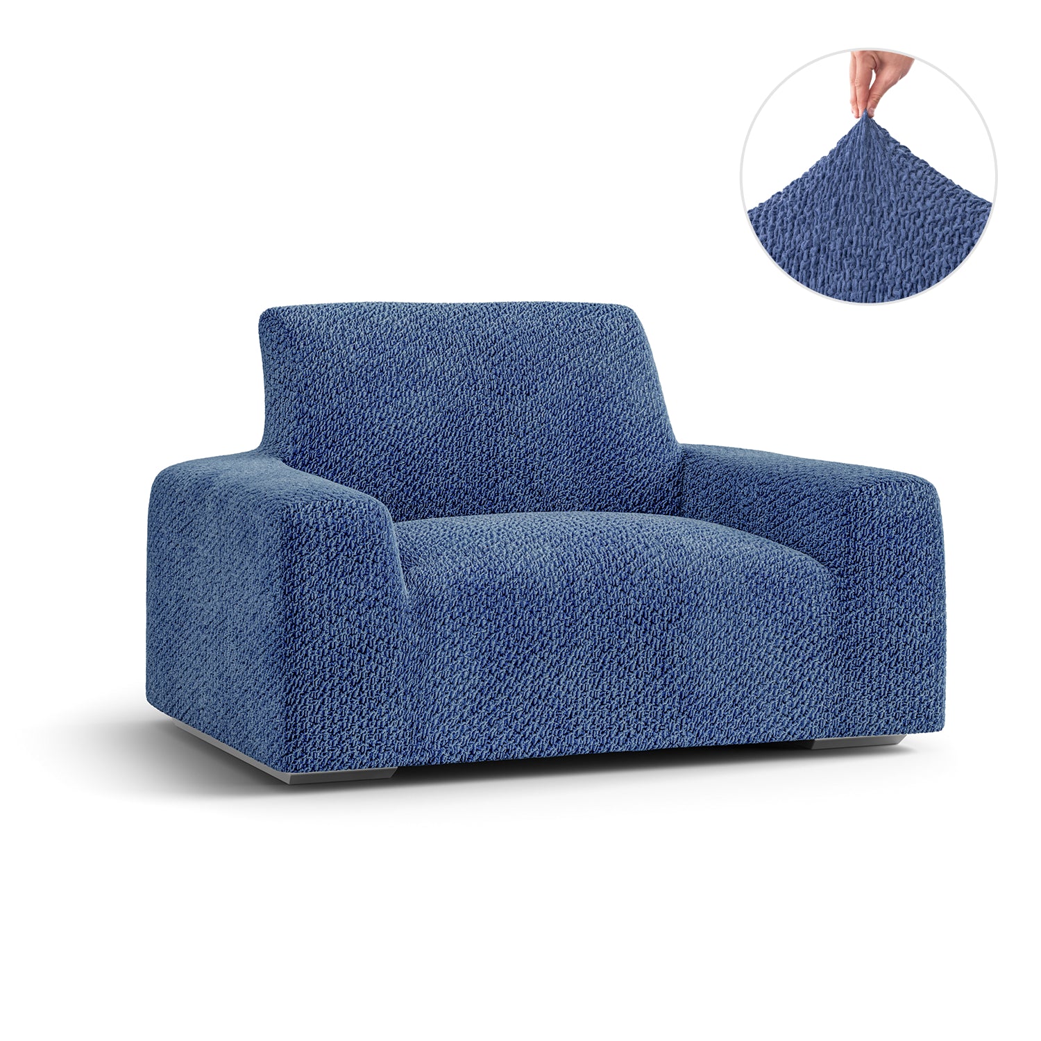 Blue Armchair Slipcover, Velvet Collection